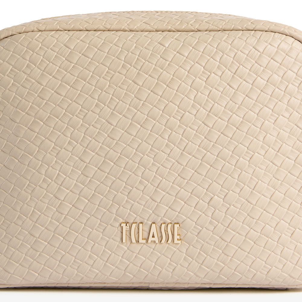 Borsa Donna a Tracolla 1A Classe Alviero Martini linea Golden Dune effetto Intrecciato Sabbia LE43