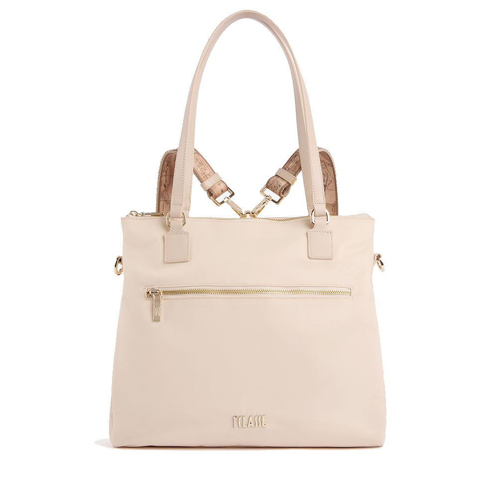 Borsa Donna Shopping Tripla Portabilità 1A Classe Alviero Martini linea Breeze Nylon Sabbia LE48