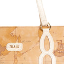 Damen-Shopper 1A Classe ALVIERO MARTINI Modell Soft Petals aus Soft Geo Classic Stoff in Elfenbein - LE53