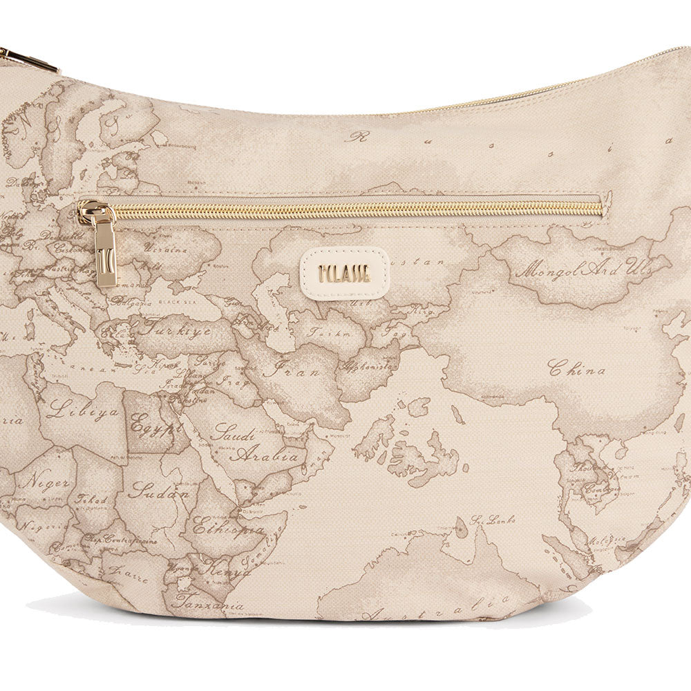 Borsa Donna Mezzaluna Grande 1A Classe Alviero Martini linea Soft Petals in Tessuto Soft Geo Safari LE54
