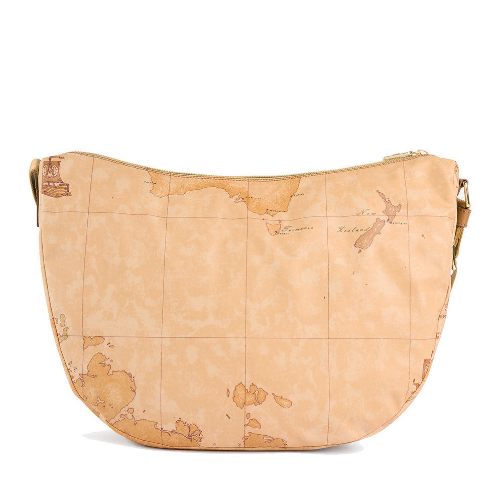 Borsa Donna Mezzaluna Grande 1A Classe Alviero Martini linea Soft Petals in Tessuto Soft Geo Classic e Cuoio LE54