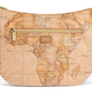 Borsa Donna Mezzaluna Grande 1A Classe Alviero Martini linea Soft Petals in Tessuto Soft Geo Classic e Cuoio LE54