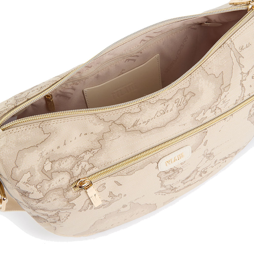 Borsa Donna Mezzaluna Media 1A Classe Alviero Martini linea Soft Petals in Tessuto Soft Geo Safari LE55
