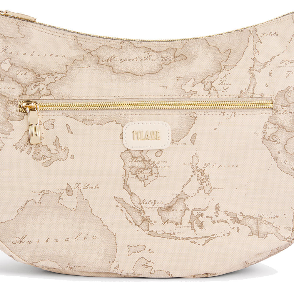 Borsa Donna Mezzaluna Media 1A Classe Alviero Martini linea Soft Petals in Tessuto Soft Geo Safari LE55