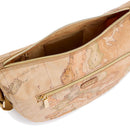 Borsa Donna Mezzaluna Media 1A Classe Alviero Martini linea Soft Petals in Tessuto Soft Geo Classic e Cuoio LE55