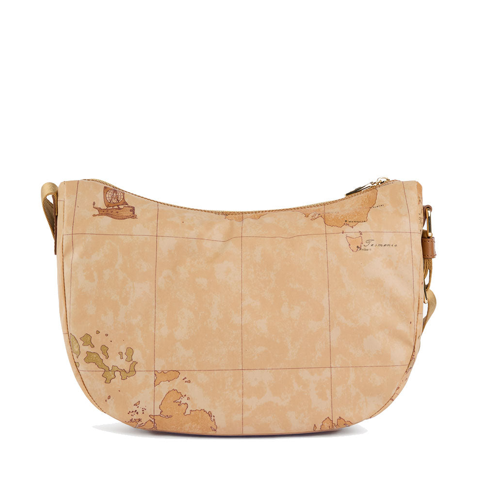 Borsa Donna Mezzaluna Media 1A Classe Alviero Martini linea Soft Petals in Tessuto Soft Geo Classic e Cuoio LE55