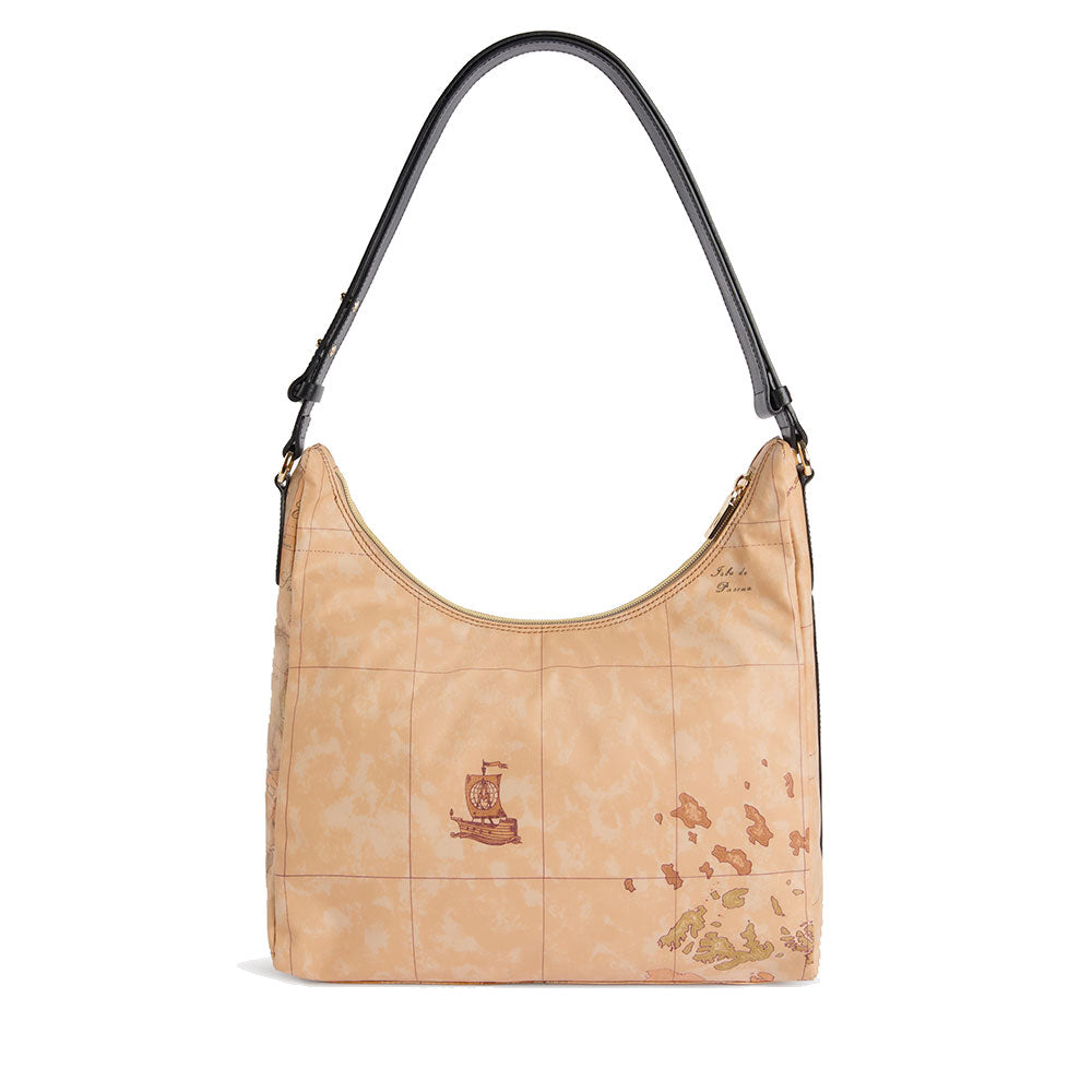 Borsa Donna Sottospalla 1A Classe Alviero Martini linea Soft Petals in Tessuto Soft Geo Classic e Nero LE58