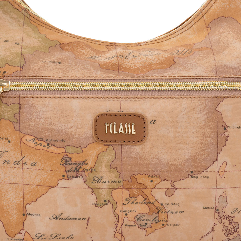 Borsa Donna Sottospalla 1A Classe Alviero Martini linea Soft Petals in Tessuto Soft Geo Classic e Cuoio LE58
