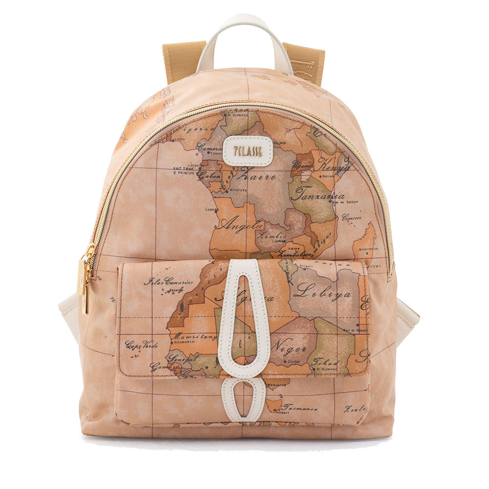 Zaino Donna 1A Classe Alviero Martini linea Soft Petals in Tessuto Soft Geo Classic e Avorio LE59