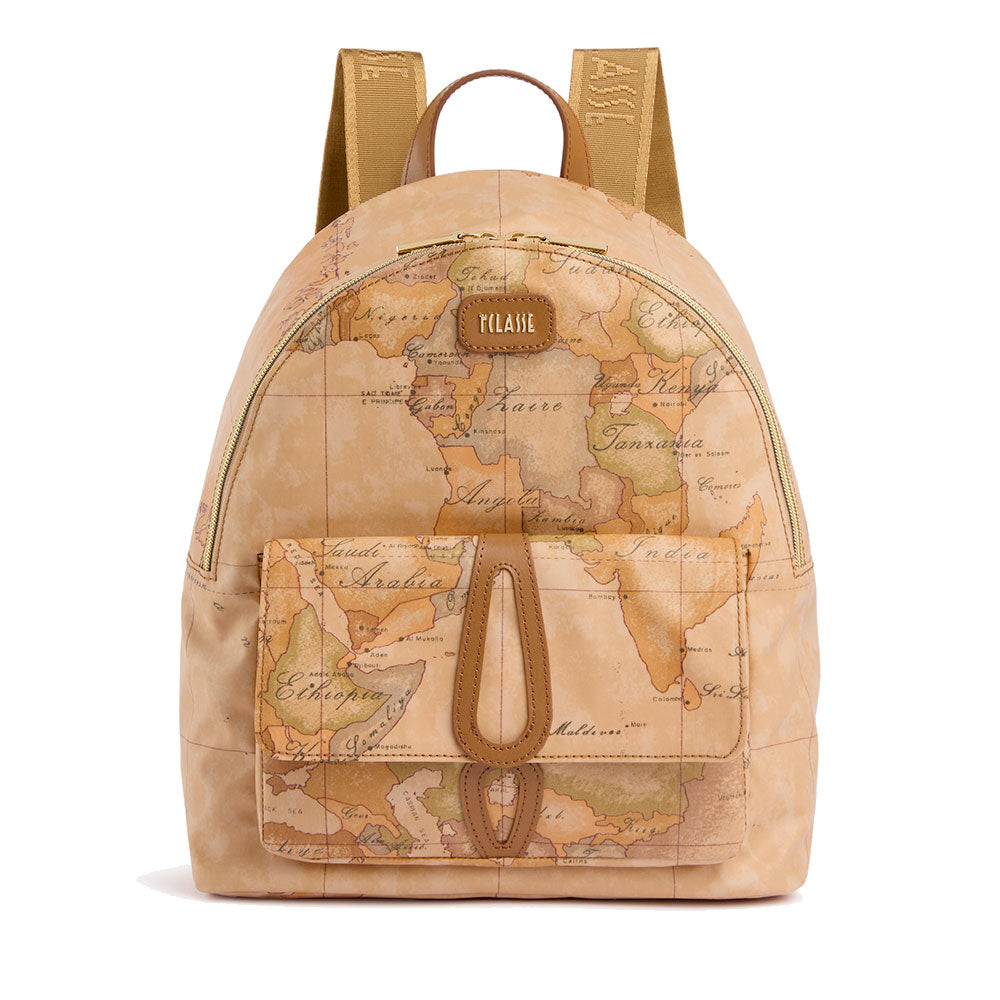 Zaino Donna 1A Classe Alviero Martini linea Soft Petals in Tessuto Soft Geo Classic e Cuoio LE59