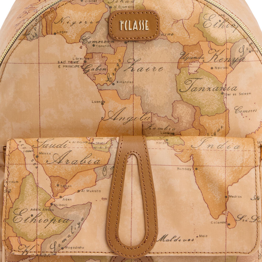 Zaino Donna 1A Classe Alviero Martini linea Soft Petals in Tessuto Soft Geo Classic e Cuoio LE59