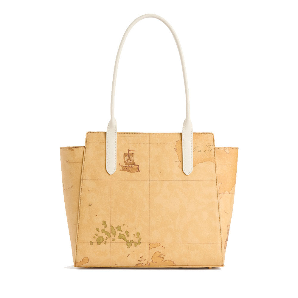 Shopping Bag Donna 1A Classe Alviero Martini linea Escape Geo stampa Geo Classic e Avorio LE60