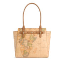 Shopping Bag Donna 1A Classe Alviero Martini linea Escape Geo stampa Geo Classic e Cuoio LE60
