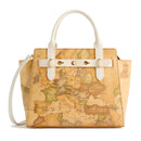 Damen-Henkeltasche 1A Classe ALVIERO MARTINI Modell Escape mit Geo Classic Print und Elfenbein LE61