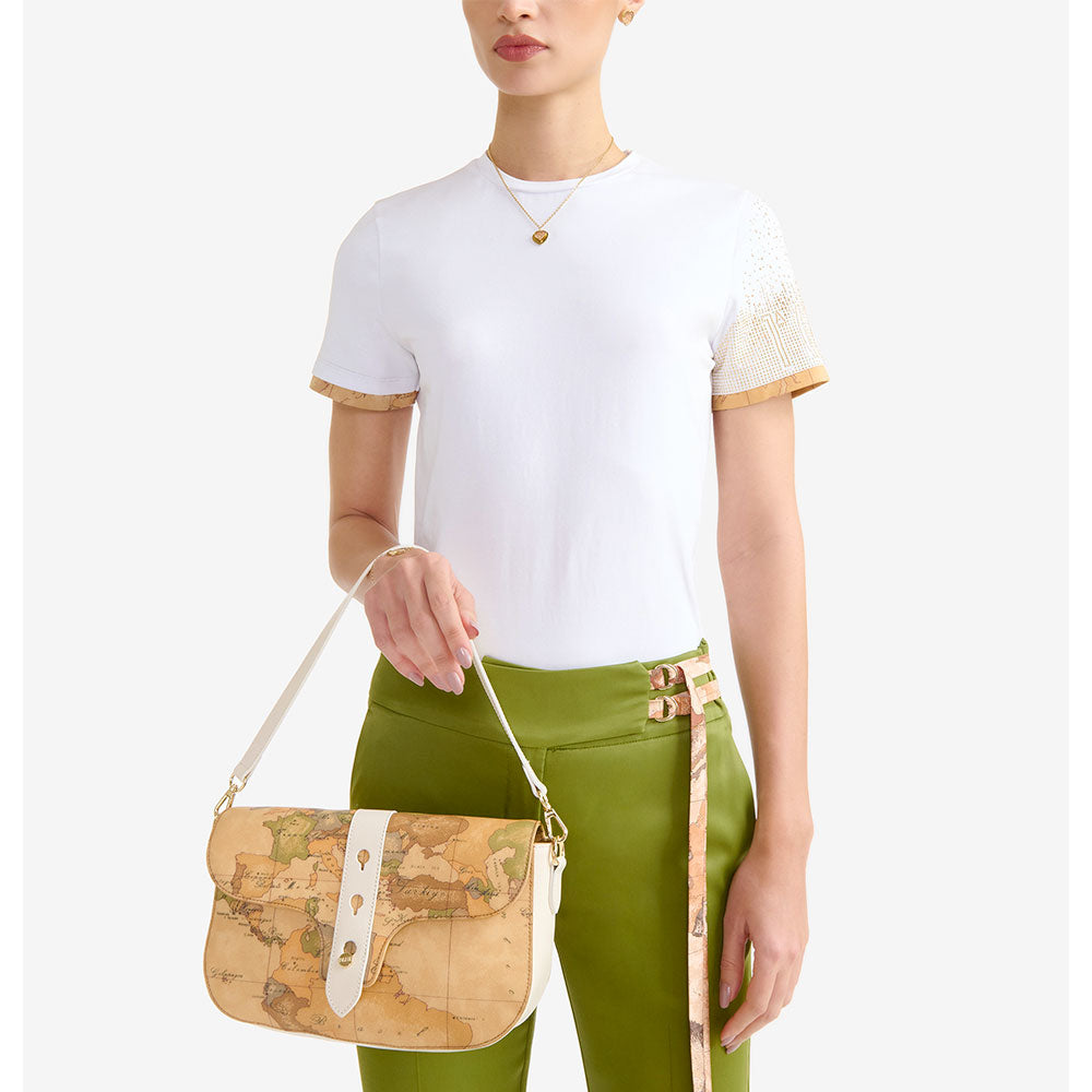 Borsa Donna Sottospalla 1A Classe Alviero Martini linea Escape Geo stampa Geo Classic e Avorio LE62