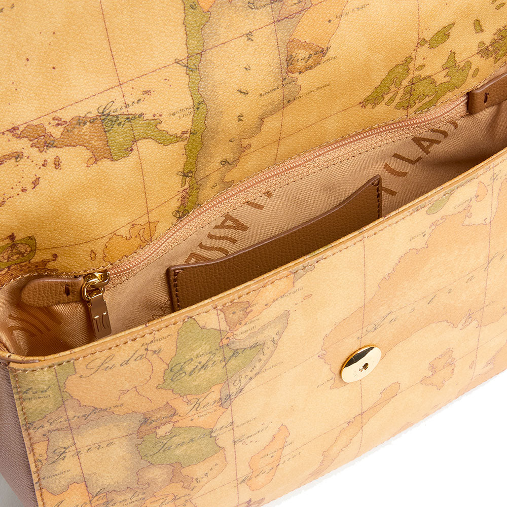 Borsa Donna Sottospalla 1A Classe Alviero Martini linea Escape Geo stampa Geo Classic e Cuoio LE62