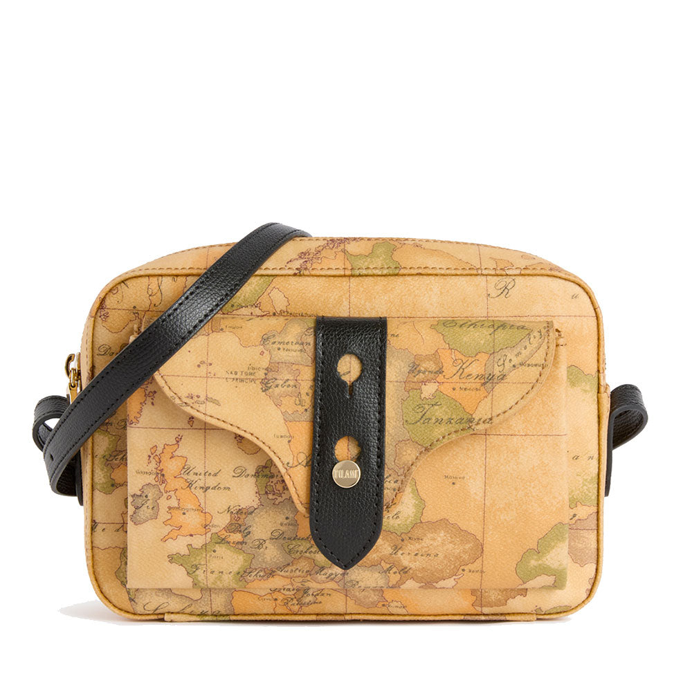 Borsa Donna a Tracolla 1A Classe Alviero Martini linea Escape Geo stampa Geo Classic e Nero LE63