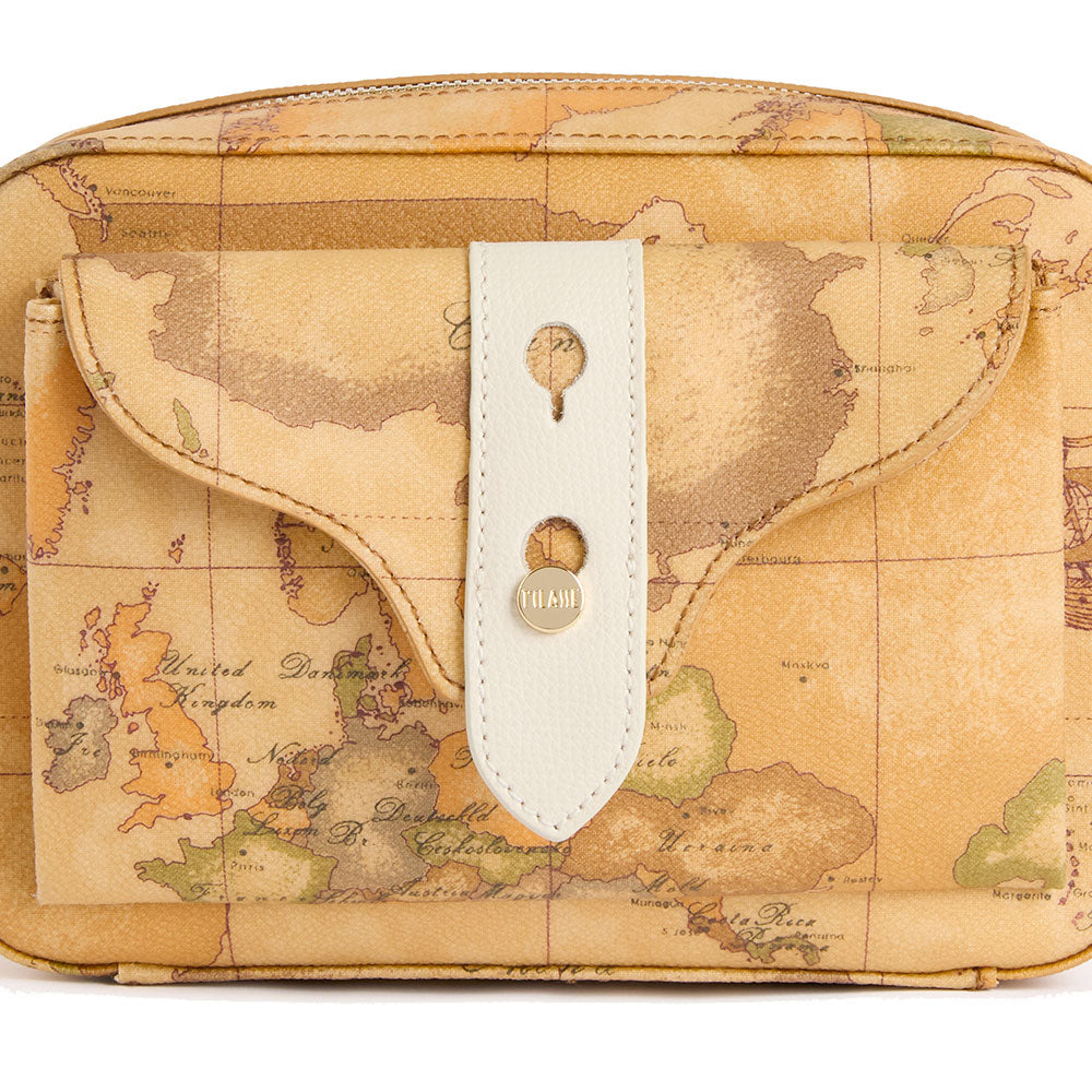 Borsa Donna a Tracolla 1A Classe Alviero Martini linea Escape Geo stampa Geo Classic e Avorio LE63