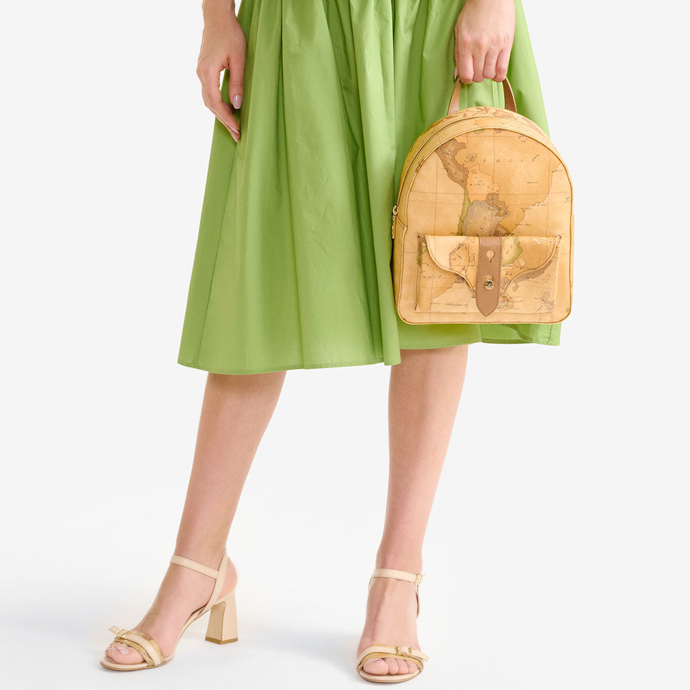 Zaino Donna 1A Classe Alviero Martini linea Escape Geo stampa Geo Classic e Cuoio LE64