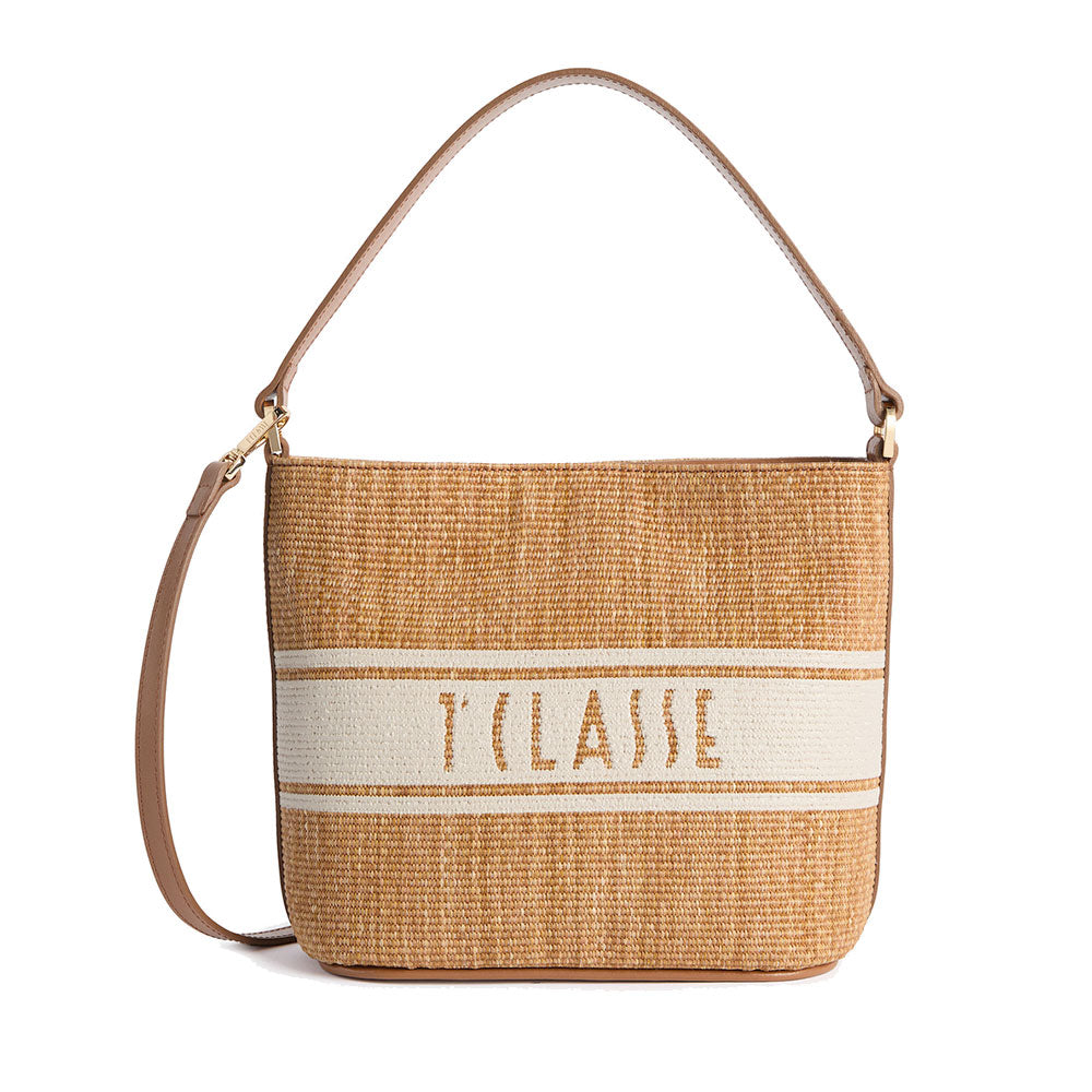 Borsa Secchiello 1A Classe Alviero Martini linea Rafia Coast color Cuoio LE93