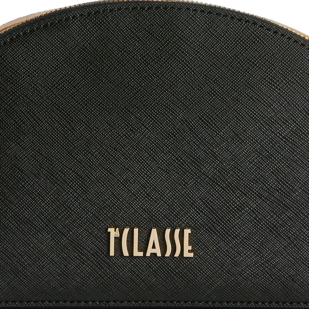 Borsa Doppia Zip a Tracolla 1A Classe Alviero Martini linea Aura Bag stampa Saffiano Nera LF04