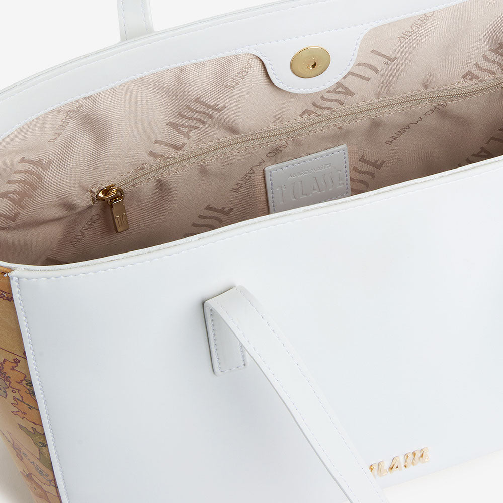 Shopping Bag Donna 1A Classe Alviero Martini linea Geo Harmonia Bianco LF35