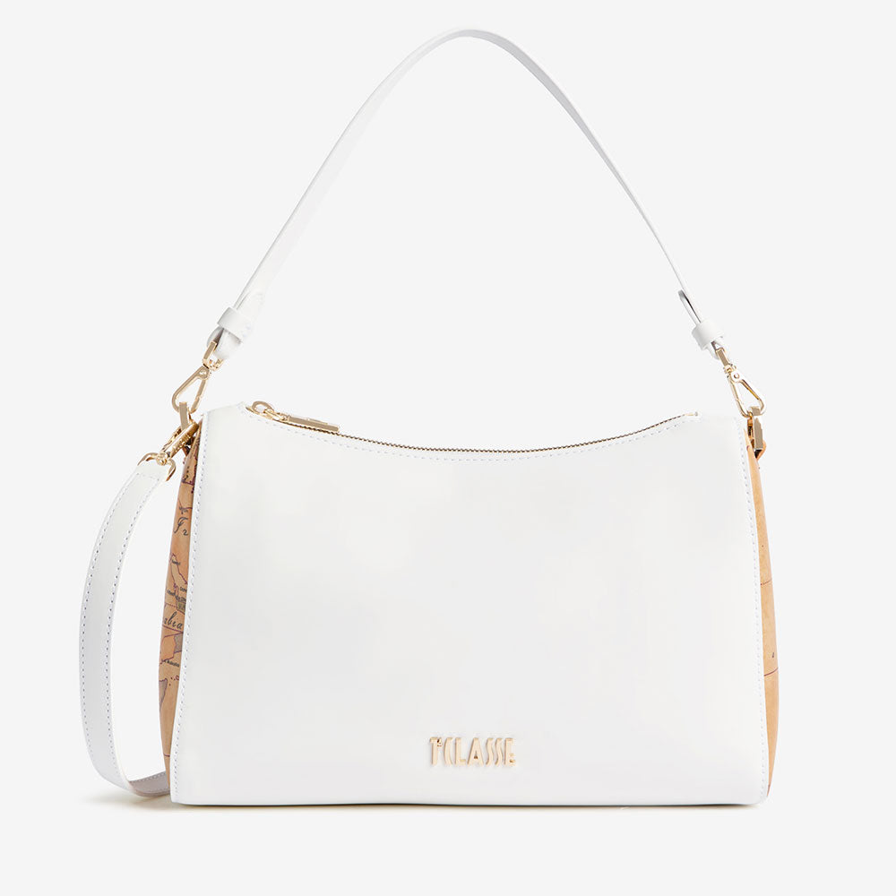 Borsa Donna Sottospalla con Tracolla 1A Classe Alviero Martini linea Geo Harmonia Bianco LF36
