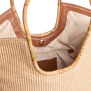 Shopping Bag 1A Classe Alviero Martini linea Sunny Rafia in Rafia Intrecciata Naturale LF45