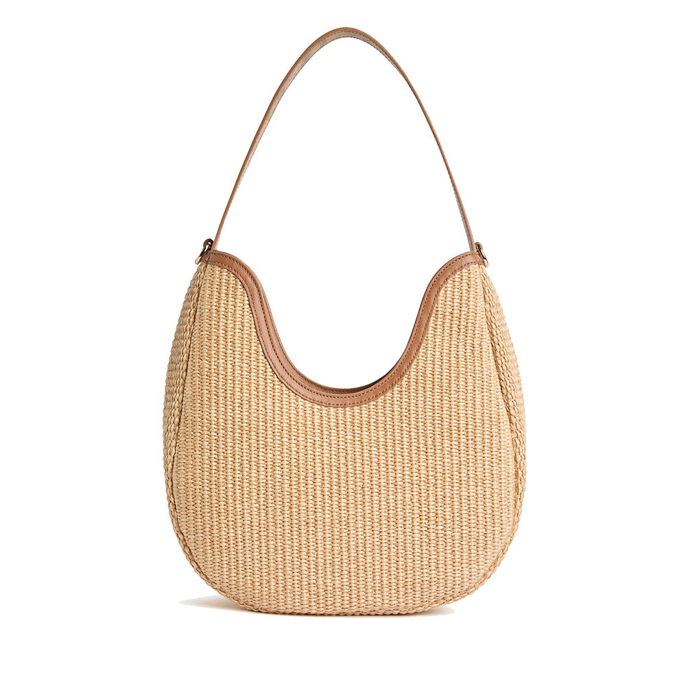Borsa Donna Hobo 1A Classe Alviero Martini linea Sunny Rafia in Rafia Intrecciata Naturale LF46