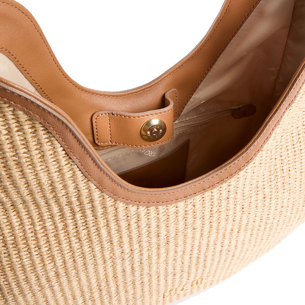 Borsa Donna Hobo 1A Classe Alviero Martini linea Sunny Rafia in Rafia Intrecciata Naturale LF46