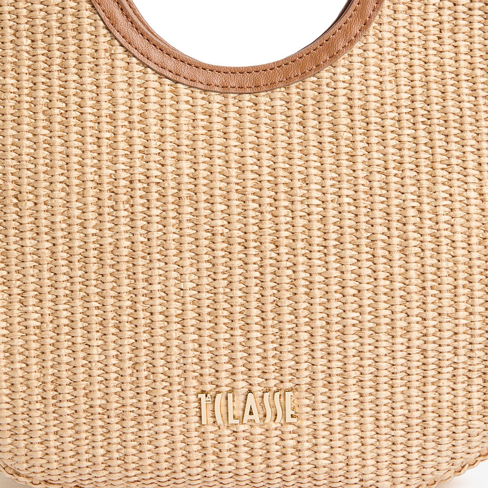 Borsa Donna Hobo 1A Classe Alviero Martini linea Sunny Rafia in Rafia Intrecciata Naturale LF46