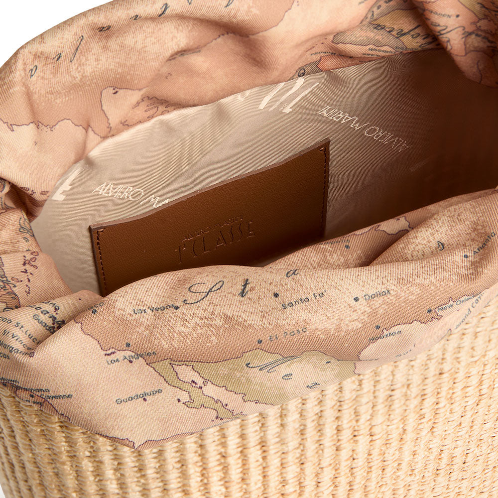Borsa Donna Secchiello 1A Classe Alviero Martini linea Sunny Rafia in Rafia Intrecciata Naturale LF48
