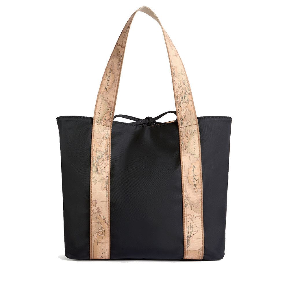 Wendbare Damen-Shopper 1A Classe ALVIERO MARTINI Modell Dual Bag aus schwarzem Stoff und Geo Classic LF57