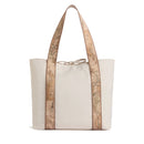 Shopping Bag Reversibile 1A Classe Alviero Martini linea Dual Bag in Tessuto Beige e Geo Classic LF57