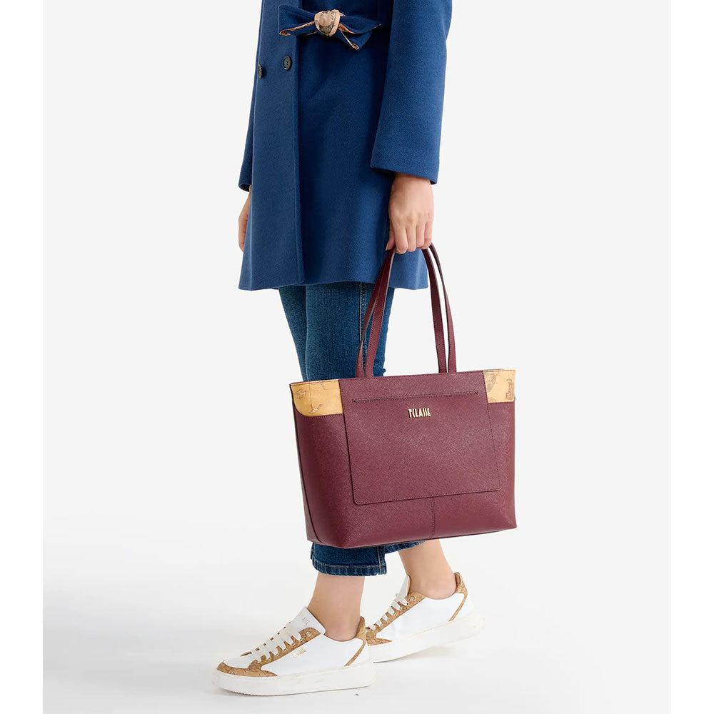 Shopping Bag Grande Donna 1A Classe Alviero Martini linea West City Bordeaux LF72
