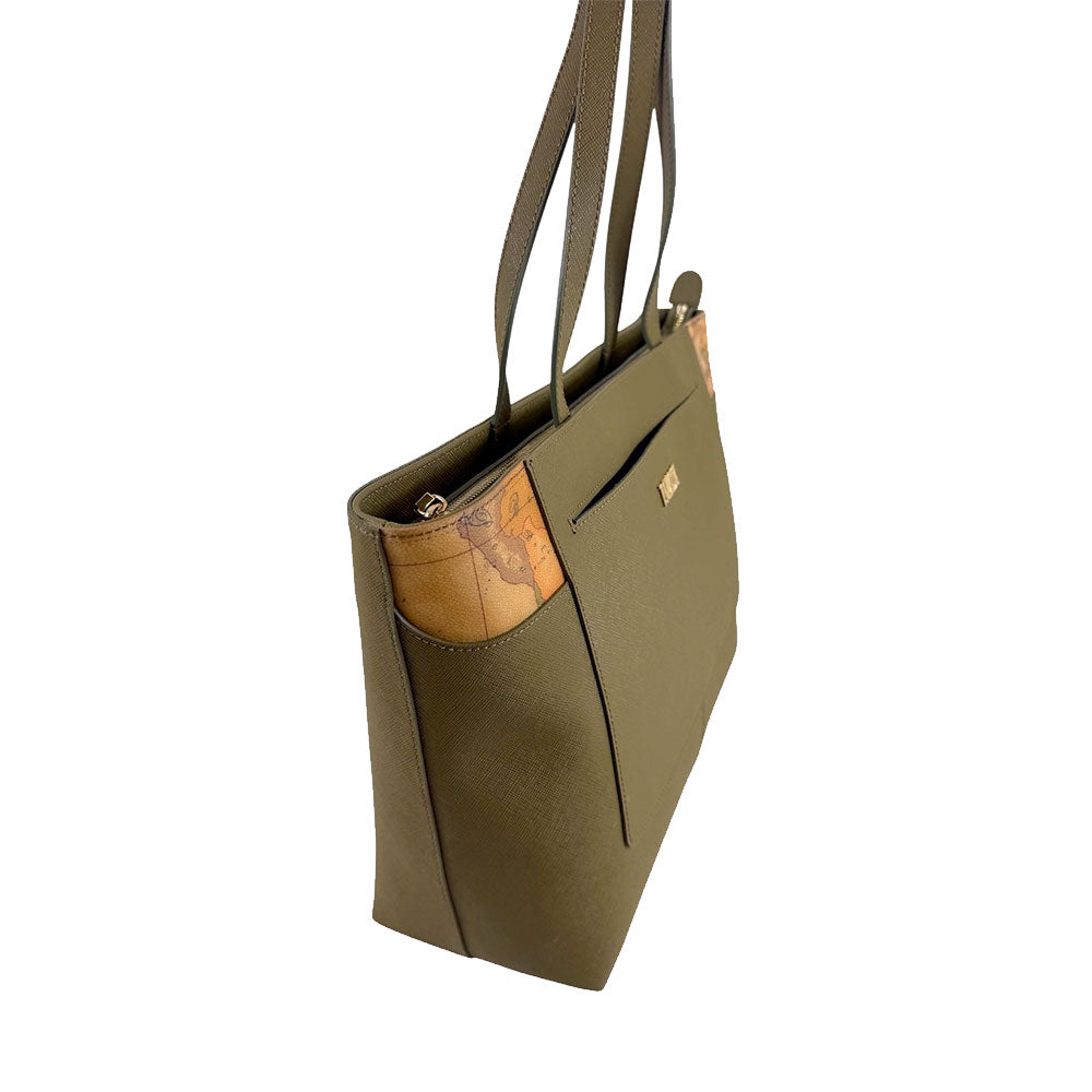 Shopping Bag Grande Donna 1A Classe Alviero Martini linea West City Verde Oliva LF72