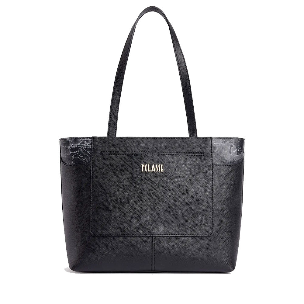 Shopping Bag Media Donna 1A Classe Alviero Martini linea West City Nero e Geo Night LF73