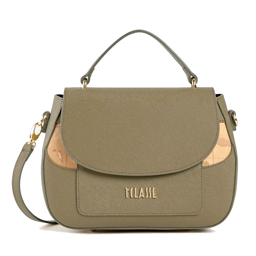 Borsa Donna a Mano con Patta 1A Classe Alviero Martini linea West City Verde Oliva LF76
