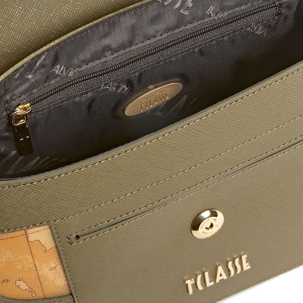 Borsa Donna a Mano con Patta 1A Classe Alviero Martini linea West City Verde Oliva LF76