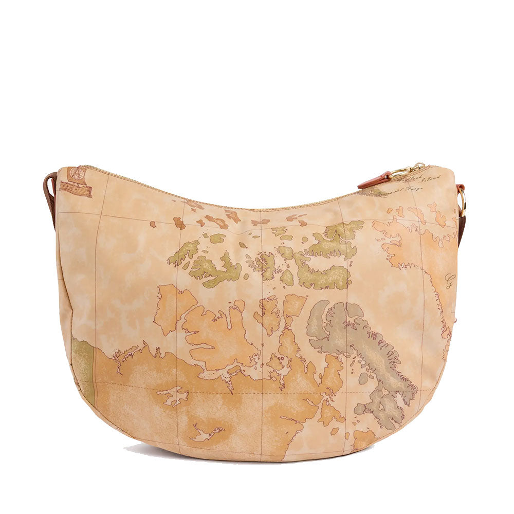 Borsa Donna Mezzaluna Grande 1A Classe Alviero Martini linea Soft Ranch in Tessuto Soft Geo Classic e Zucca LG03