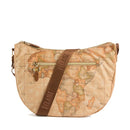 Borsa Donna Mezzaluna Grande 1A Classe Alviero Martini linea Soft Ranch in Tessuto Soft Geo Classic e Castagna LG03