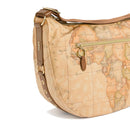 Borsa Donna Mezzaluna Grande 1A Classe Alviero Martini linea Soft Ranch in Tessuto Soft Geo Classic e Castagna LG03