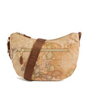 Borsa Donna Mezzaluna Media 1A Classe Alviero Martini linea Soft Ranch in Tessuto Soft Geo Classic e Castagna LG04