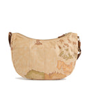 Borsa Donna Mezzaluna Media 1A Classe Alviero Martini linea Soft Ranch in Tessuto Soft Geo Classic e Castagna LG04