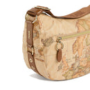 Borsa Donna Mezzaluna Media 1A Classe Alviero Martini linea Soft Ranch in Tessuto Soft Geo Classic e Castagna LG04