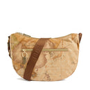Borsa Donna Mezzaluna Media 1A Classe Alviero Martini linea Soft Ranch in Tessuto Soft Geo Classic e Verde Oliva LG04
