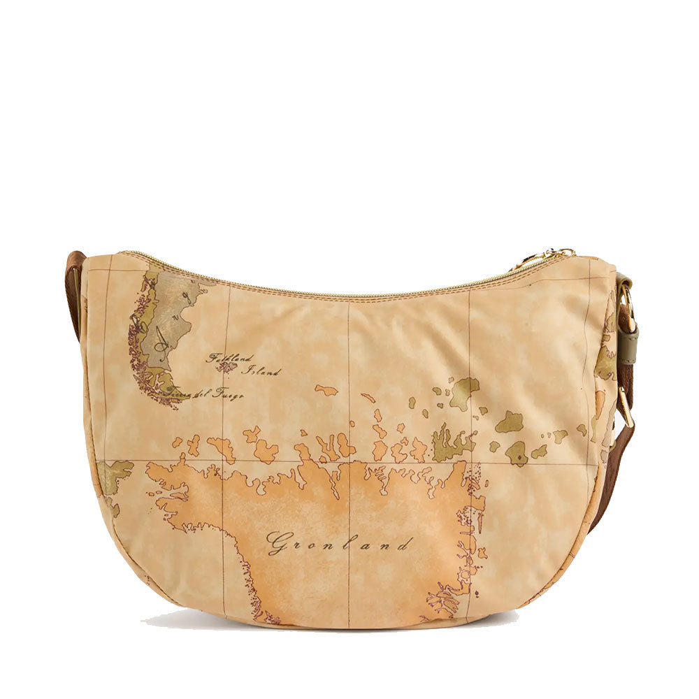 Borsa Donna Mezzaluna Media 1A Classe Alviero Martini linea Soft Ranch in Tessuto Soft Geo Classic e Verde Oliva LG04
