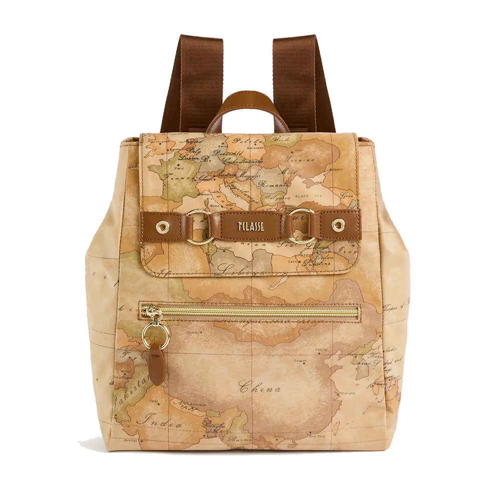 Zaino Donna 1A Classe Alviero Martini linea Soft Ranch in Tessuto Soft Geo Classic e Castagna LG06