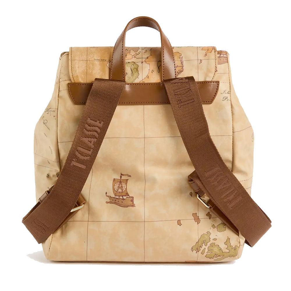 Zaino Donna 1A Classe Alviero Martini linea Soft Ranch in Tessuto Soft Geo Classic e Castagna LG06
