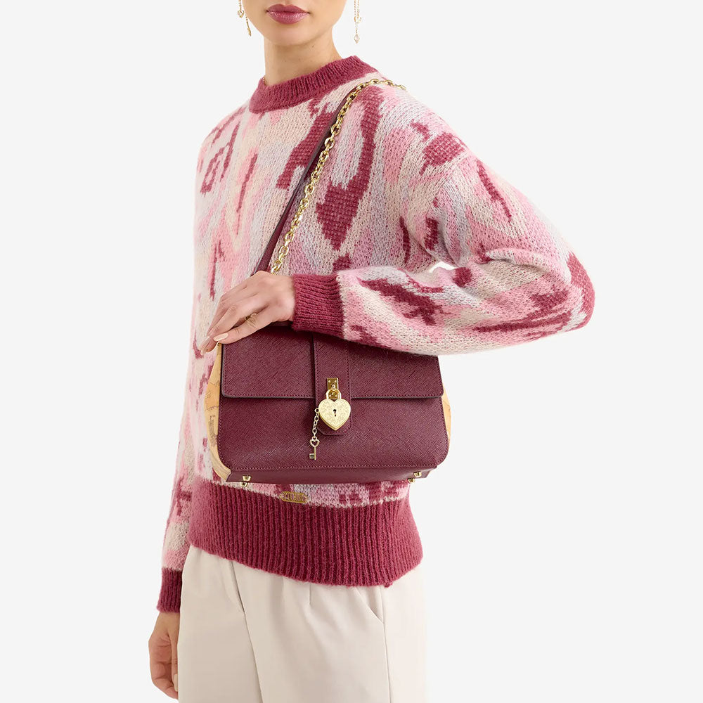 Borsa Donna a Tracolla 1A Classe Alviero Martini linea Western Love Bag Burgundy LG33